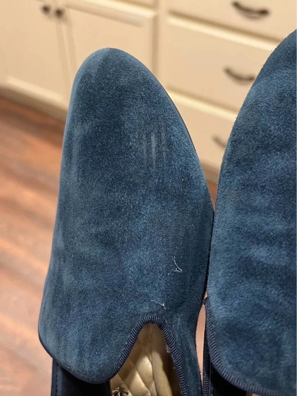 Women’s Birdies Navy Suede Slip-On Loafers
